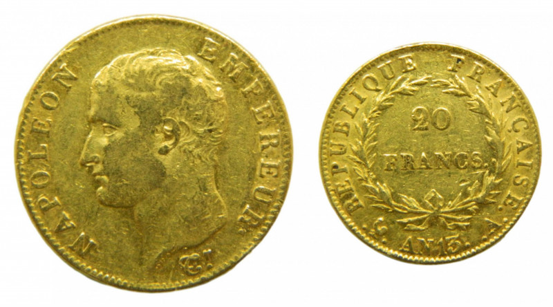 FRANCIA / FRANCE. Napoleón. AN13 A. París. 20 francos. (KM#663.1). 6,41 gr. Au....