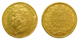FRANCIA / FRANCE. Louis Philippe I. 1841A. París. 20 francos. (KM#750,1). 6,46 gr. Au.
mbc