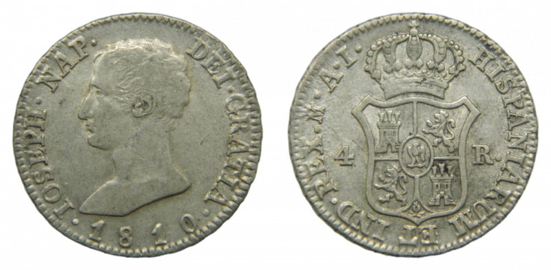 ESPAÑA / SPAIN. José Napoleón. 1810 AI Madrid. 4 Reales. (AC14). Ar.
ebc-
