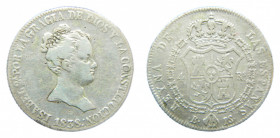 ESPAÑA / SPAIN. Isabel II. 1838 PS Barcelona. 4 reales. (AC412). Ar.
bc