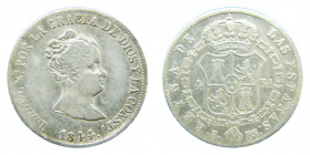 ESPAÑA / SPAIN. Isabel II. 1844 PS Barcelona. 4 reales. (AC418). Ar.
bc+