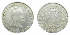 ESPAÑA / SPAIN. Isabel II. 1838 RD Sevilla. 4 reales. (AC476). Ar.
mbc-