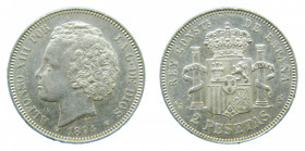 ESPAÑA / SPAIN. Alfonso XIII. 1894 *18-94 PGV. 2 pesetas. (AC86). Ar.
ebc