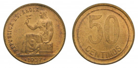 ESPAÑA / SPAIN. Segunda República. 1937 *-6. 50 céntimos. (AC30). Cu.
sc-