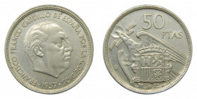 ESPAÑA / SPAIN. Estado Español. Franco. 1957 *58. 50 pesetas. UNA LIBRE GRANDE en canto.(AC133)
ebc-