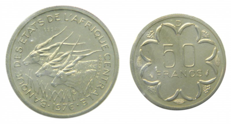 AFRICA CENTRAL / CENTRAL AFRICAN STATES. 1976-D. 50 Francos (Gabon).ESSAI. (KM#E...