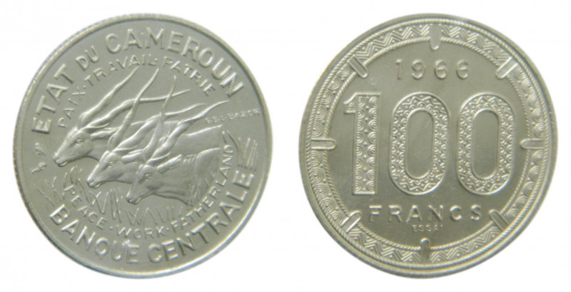 CAMERÚN / CAMEROON. 1966. 100 Francos. ESSAI. (KM#E11). Cu-Ni.
sc