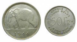 CONGO BELGA / BELGIAN CONGO. 1944. 50 francos. (KM#27). Ar.
mbc