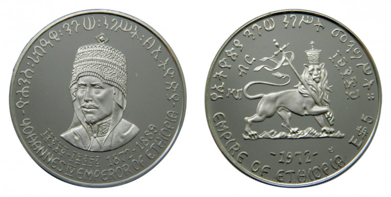ETIOPIA / ETHIOPIA. EE1964. (1972). 5 birr (5 dólares) (KM#49). Ar. Yohannes IV....