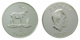 ZAMBIA. 1979. 5 Kwacha. (KM#18a). Ar. Sólo 3407 piezas acuñadas.
fdc