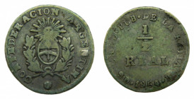 ARGENTINA. La Rioja. 1854 B. 1/2 Real. (KM#25). Ar. 
bc