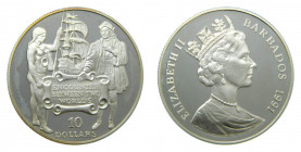 BARBADOS. 1991. 10 dólares. (KM#52). Ar. 
proof