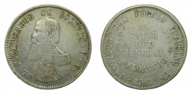 BOLIVIA. 1865 FP. Melgarejo. (KM#146). Ar. 
mbc