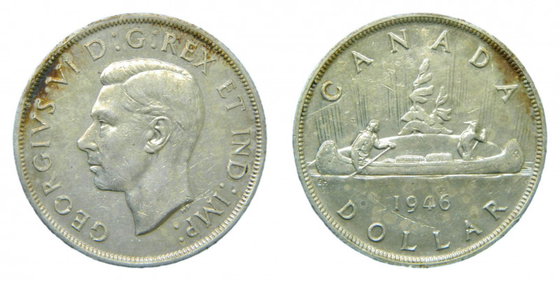 CANADA. Jorge VI. 1946. 1 dólar. (KM#37). Ar. 
mbc+