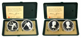CANADA. 1987. 20 dólares. Pareja de 2 monedas. (KM#155-156). Calgary. Ar.
proof