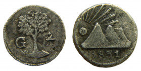 REPUBLICA CENTROAMERICANA / CENTRAL AMERICAN REPUBLIC - GUATEMALA. 1831. 1/4 Real. (KM#1). Ar.
bc
