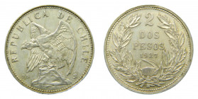 CHILE. 1927. 2 pesos. (KM#172). Ar. 
mbc