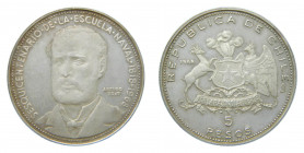 CHILE. 1968. 5 pesos. (KM#182). Ar. Ligera patina.
proof