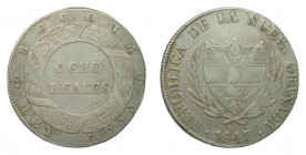 COLOMBIA. Nueva Granada. 1847. 8 reales. (KM#106) 19,87 gr Ar.
mbc