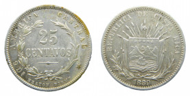COSTA RICA. 1889 HEATON. 25 centavos. (KM#130). Ar. 
mbc