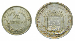COSTA RICA. 1892 HEATON. 25 centavos. (KM#130). Ar. 
mbc