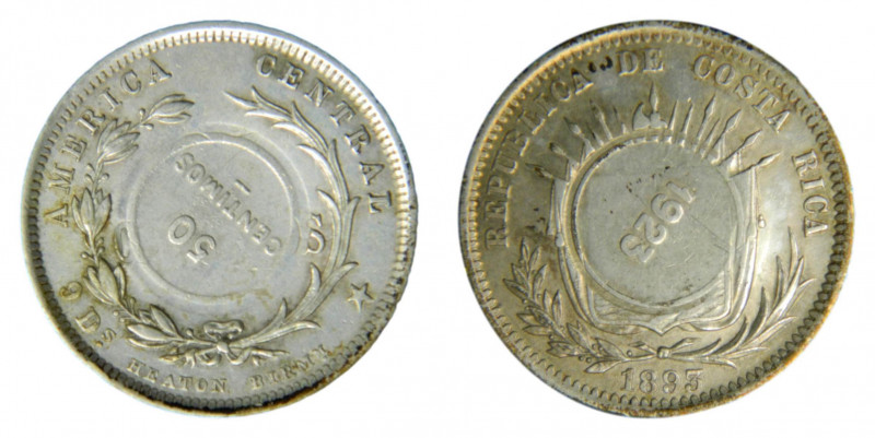 COSTA RICA. 1893 HEATON. 50 céntimos. (KM#159). Ar. 
mbc