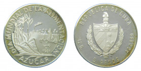 CUBA. 1981. 5 pesos. (KM#78). Ar. Día Mundial de la alimentación - azúcar. Solo 1560 unidades.
proof