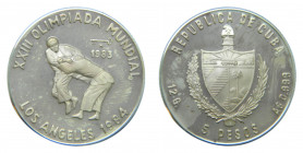CUBA. 1983. 5 pesos. (KM#115). Ar. XXIII Olimpiada Mundial - Los Angeles 1984. 
proof