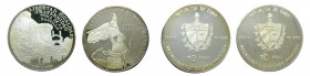 CUBA. 1989. 10 Pesos. Revolución Francesa: Libertad y Toma de la Bastilla. Lote x2 piezas de de plata fina. KM#239/240. 2.000 de tirada.
Proof