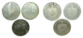 CUBA. 1989. 10 Pesos. 30 años de Revolución. Lote x3 piezas de 1 onza de plata fina. KM#241.1/3. 5.000 de tirada.
FDC