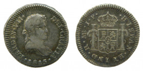 PERU / SPANISH PERU. Fernando VII. 1815 LIMA JP. 1/2 real. (KM#113.2). Ar. 
mbc+