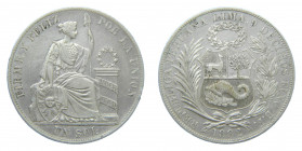 PERU. 1882 B.F. Sol. (KM#1916.13) F.D. Ar. 
mbc