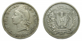 REPUBLICA DOMINICANA / DOMINICAN REPUBLIC. 1939. Peso. (KM#22). Ar. 
mbc