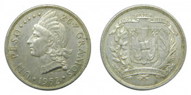 REPUBLICA DOMINICANA / DOMINICAN REPUBLIC. 1952. Peso. (KM#22). Ar. 
mbc+