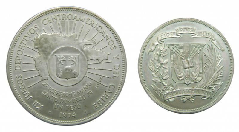 REPUBLICA DOMINICANA / DOMINICAN REPUBLIC. 1974. Peso. (KM#35). Ar. 
sc