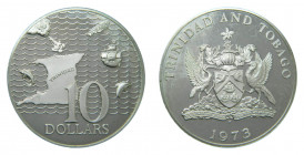 TRINIDAD Y TOBAGO.1973. 10 dólares. (KM#24a). Ar. 
proof