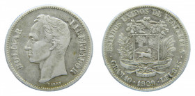 VENEZUELA. 1929. 2 bolívares. (Gram 10). (y#23). Ar. 
bc+