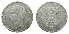 VENEZUELA. 1935. 5 bolívares. (Gram 25). (y#24.2). Ar. 
mbc+