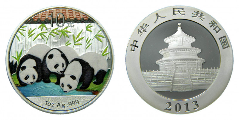 CHINA. 2013. 10 yuan. Panda a color. Ar.
proof