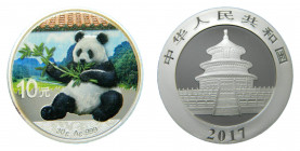 CHINA. 2017. 10 yuan. Panda a color. Ar.
proof