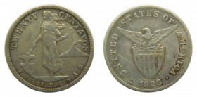 FILIPINAS / PHILIPPINES. 1928. 20 centavos. Híbrida (Mule): reverso de 5 Centavos. CU-NI. KM#174
mbc-