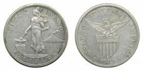FILIPINAS / PHILIPPINES. 1905 S. 50 centavos. (KM#167). Ar.
mbc