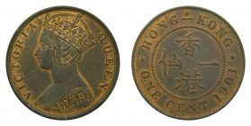 HONG KONG. Vitoria. 1901. Cent. (KM#4.3). Bronce. 
ebc
