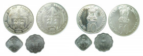 INDIA. Republica. Set 3 monedas 20 y 10 Rupias 10 Paisa. 1976 (KM#30-191-257) Cu-Ni. Ar
sc
