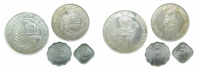 INDIA. Republica. Set 4 monedas 20 y 10 Rupias. 5 y 10 Paisa. 1978 (KM#21-32-193-258) Cu-Ni. Ar
sc