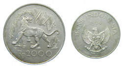 INDONESIA. 1974. 2000 rupiah. (KM#39). Pantera. Ar.
sc