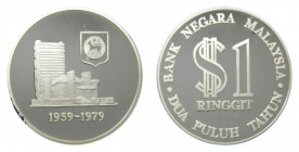MALASIA / MALAYSIA. 1979. Ringgit. (KM#27a). Ar.
proof