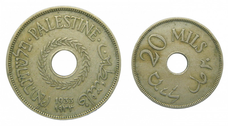 PALESTINA. 1933. 20 Mils. (KM#5). Cu-Ni.
mbc