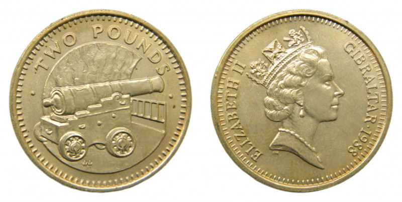 GIBRALTAR. 1988 AA. 2 pounds. (KM#24). 
sc