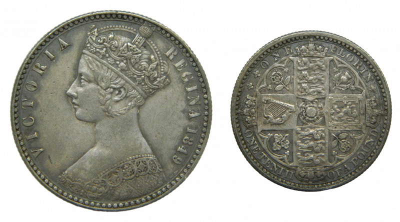 GRAN BRETAÑA / GREAT BRITAIN. Victoria. 1849. Florin (2 shillings). (KM#745). Ar...